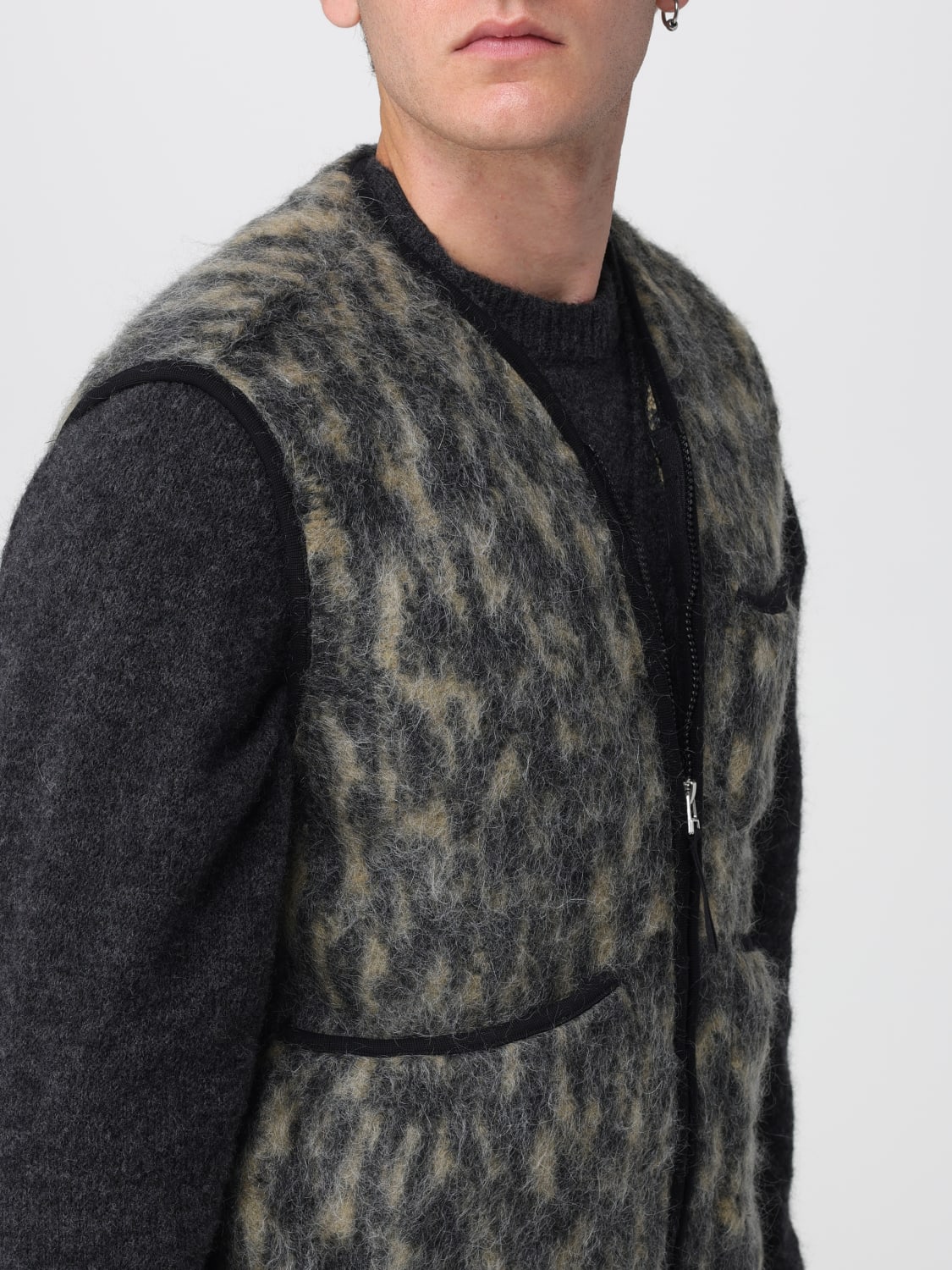 UNIVERSAL WORKS GILET: Gilet in poliestere riciclato Universal Works, Nero - Img 5