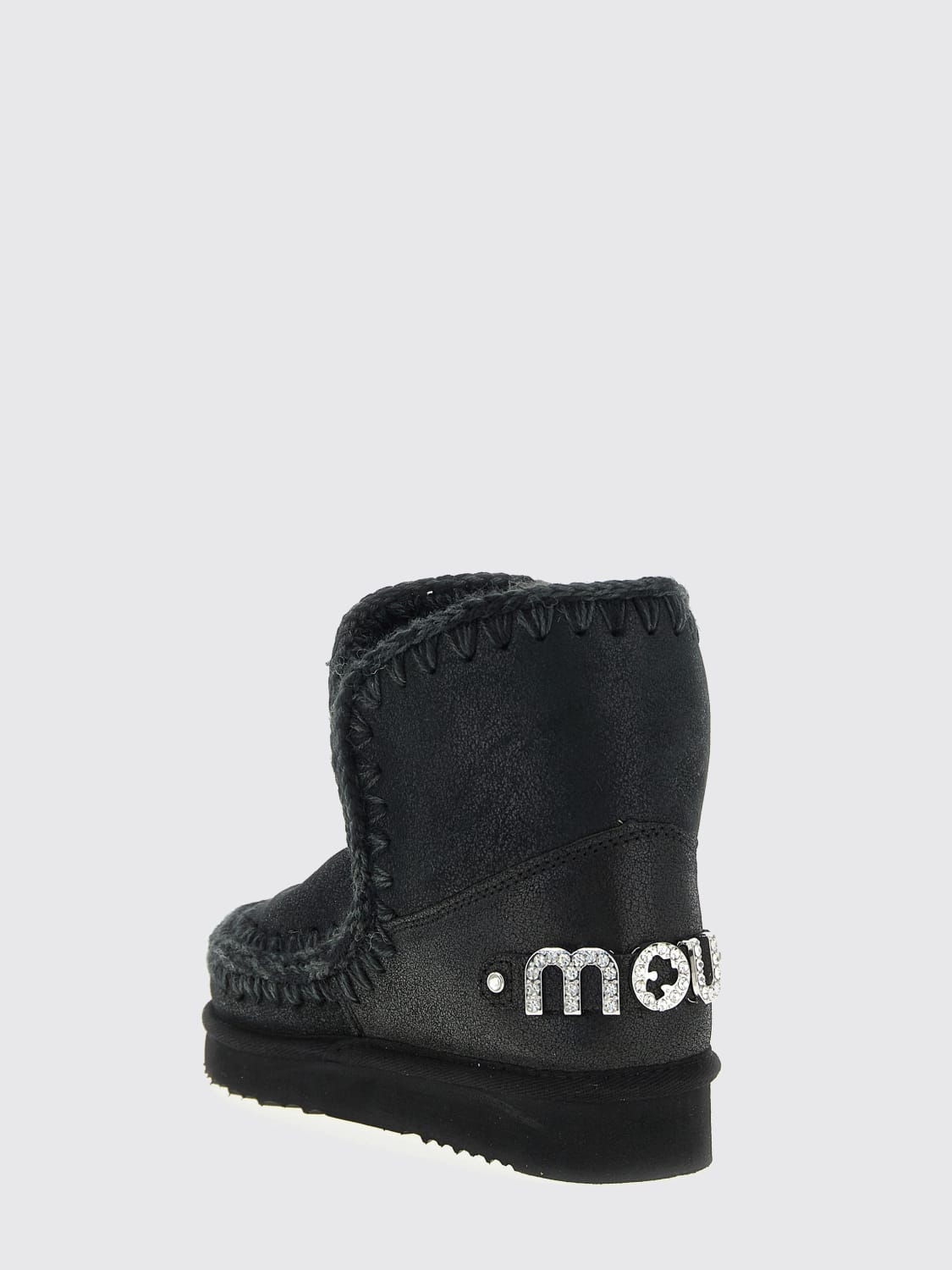 MOU BOOTS: Flat ankle boots woman Mou, Black - Img 3