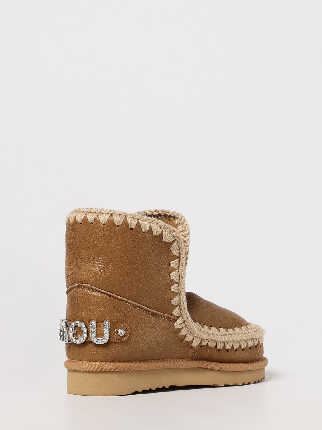 MOU BOOTS: Flat ankle boots woman Mou, Tobacco - Img 3