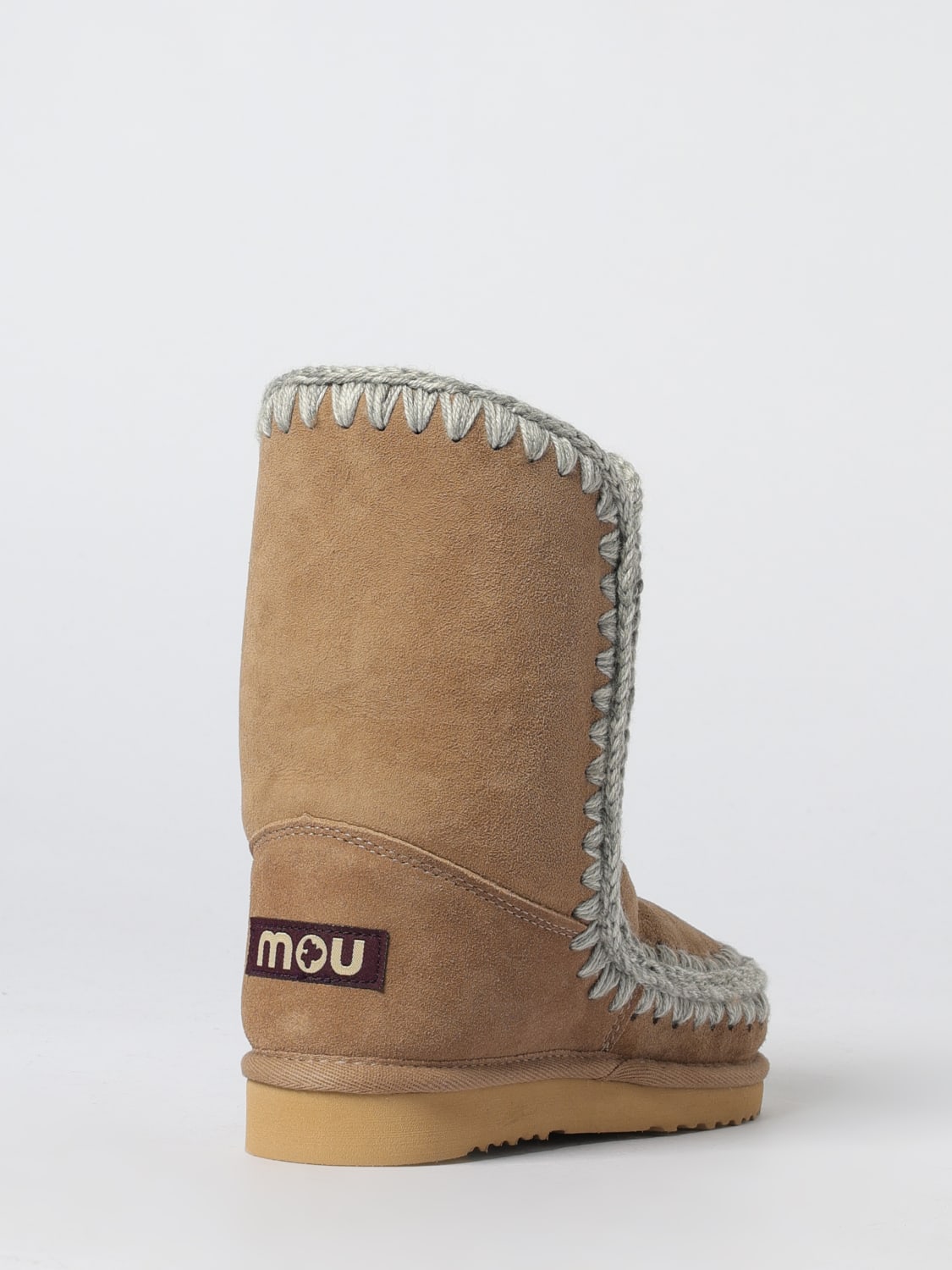 MOU BOOTS: Flat ankle boots woman Mou, Beige - Img 3