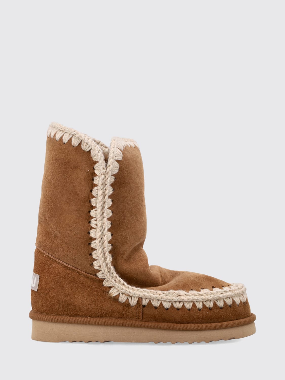 MOU BOOTS: Flat ankle boots woman Mou, Brown - Img 1