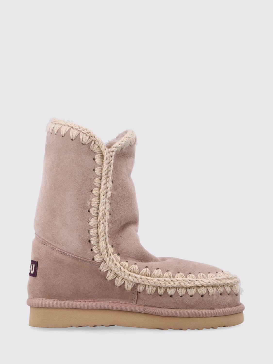 MOU BOOTS: Flat ankle boots woman Mou, Mud - Img 1
