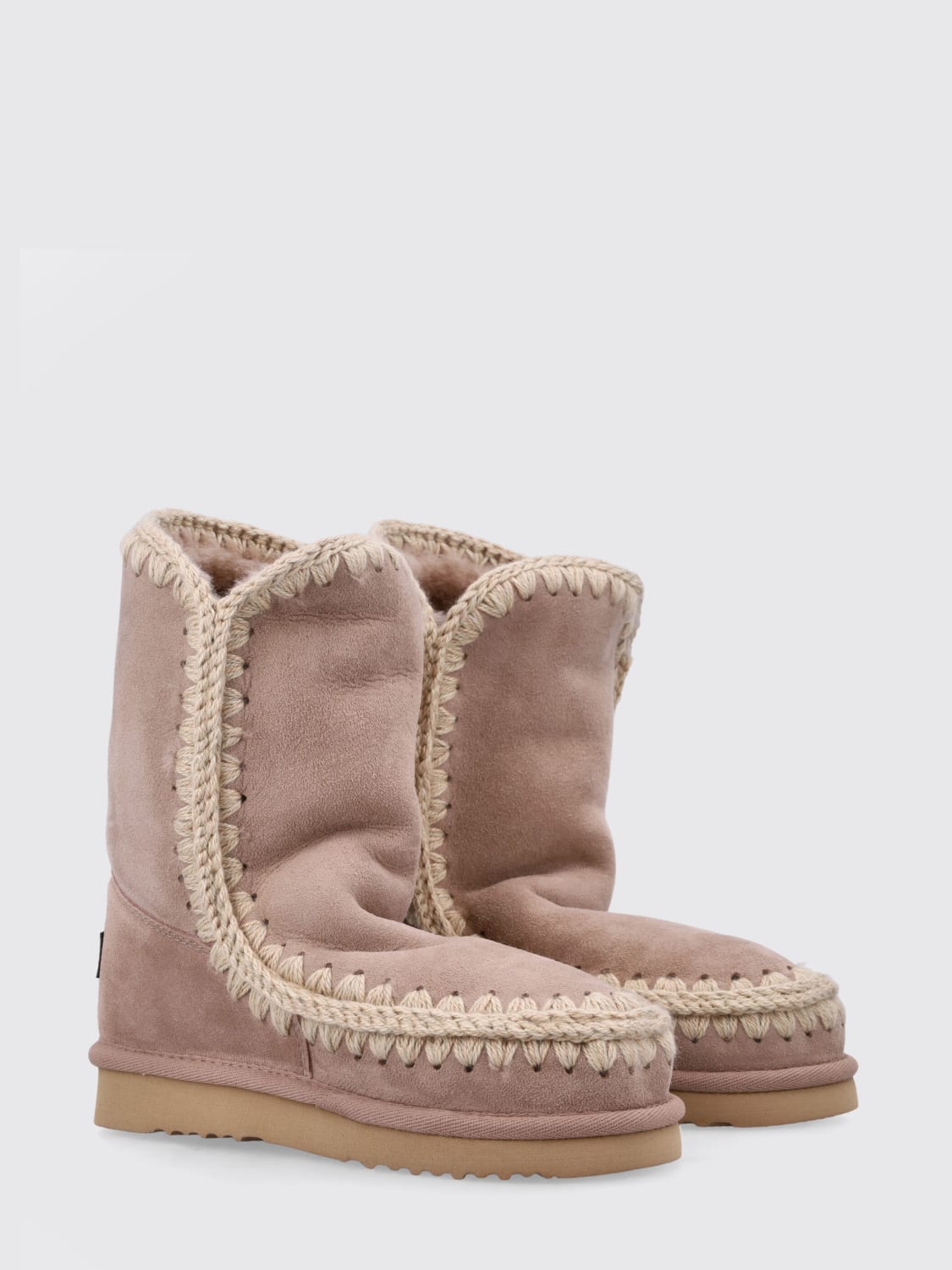 MOU BOOTS: Flat ankle boots woman Mou, Mud - Img 2