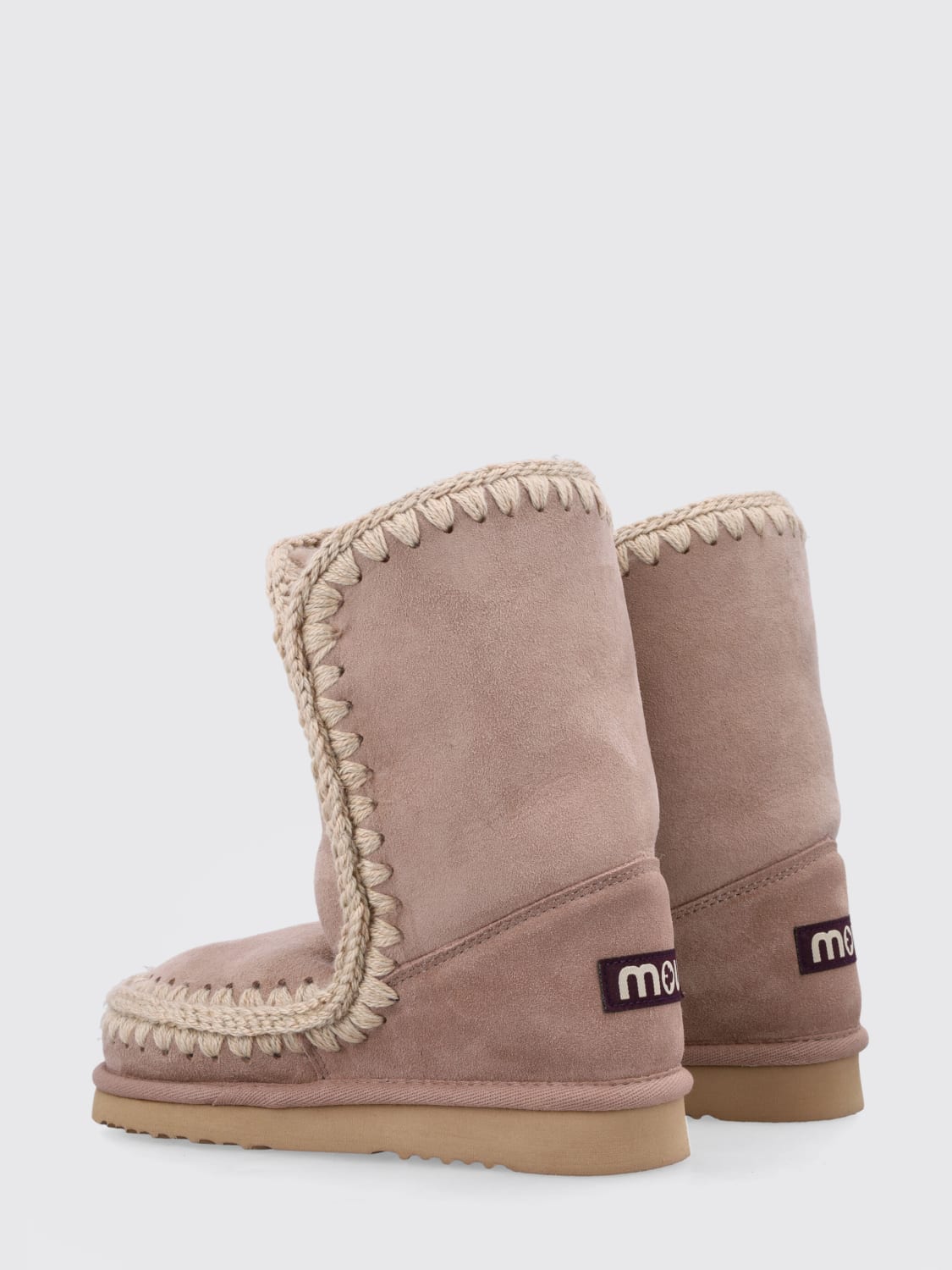 MOU BOOTS: Flat ankle boots woman Mou, Mud - Img 3