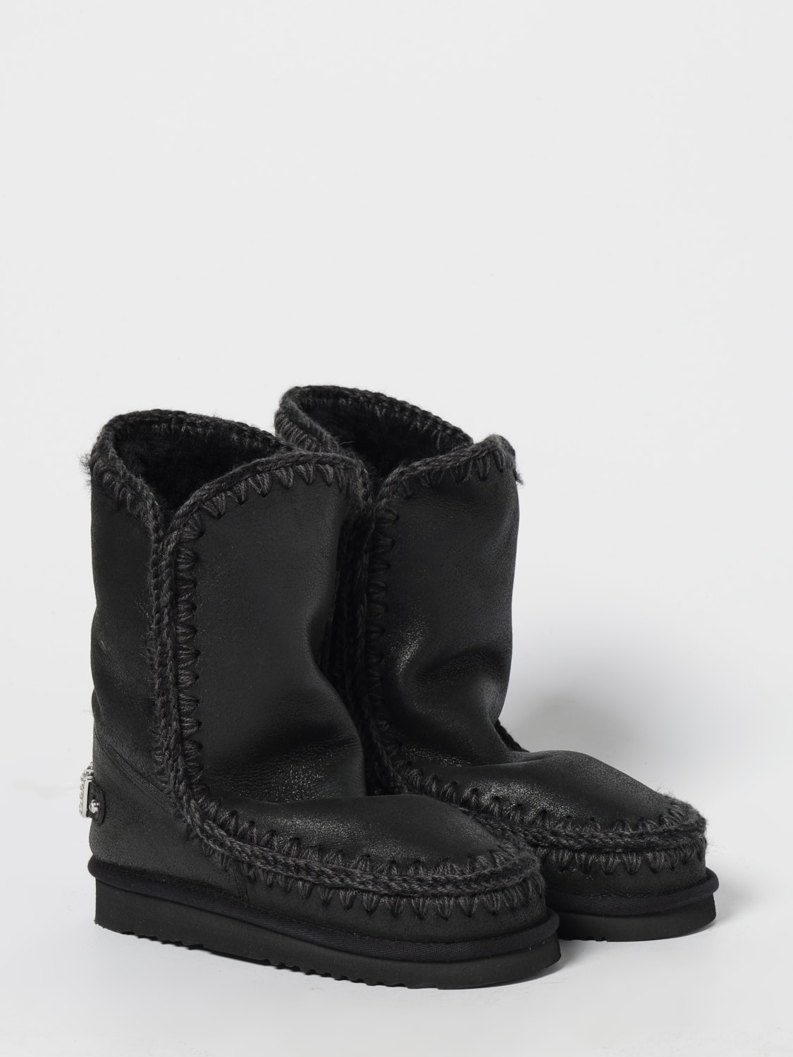 MOU BOTAS: Botines planos mujer Mou, Negro - Img 2