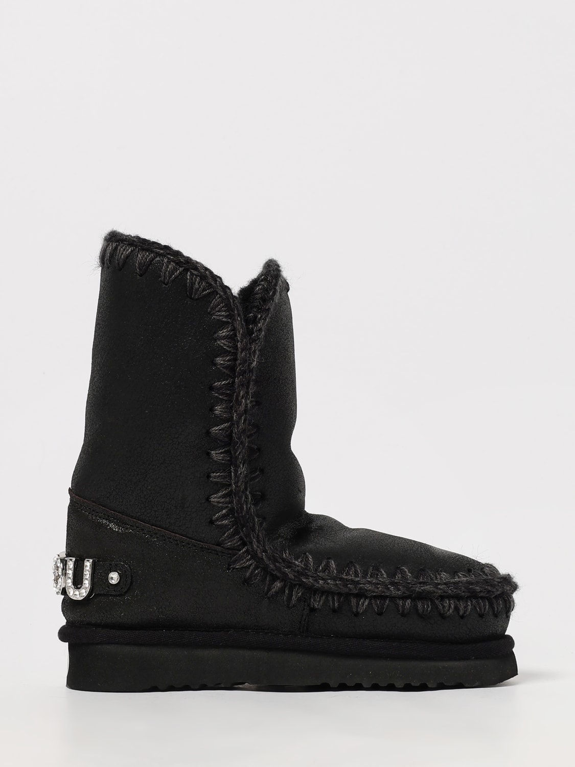 MOU BOOTS: Flat ankle boots woman Mou, Grey - Img 1