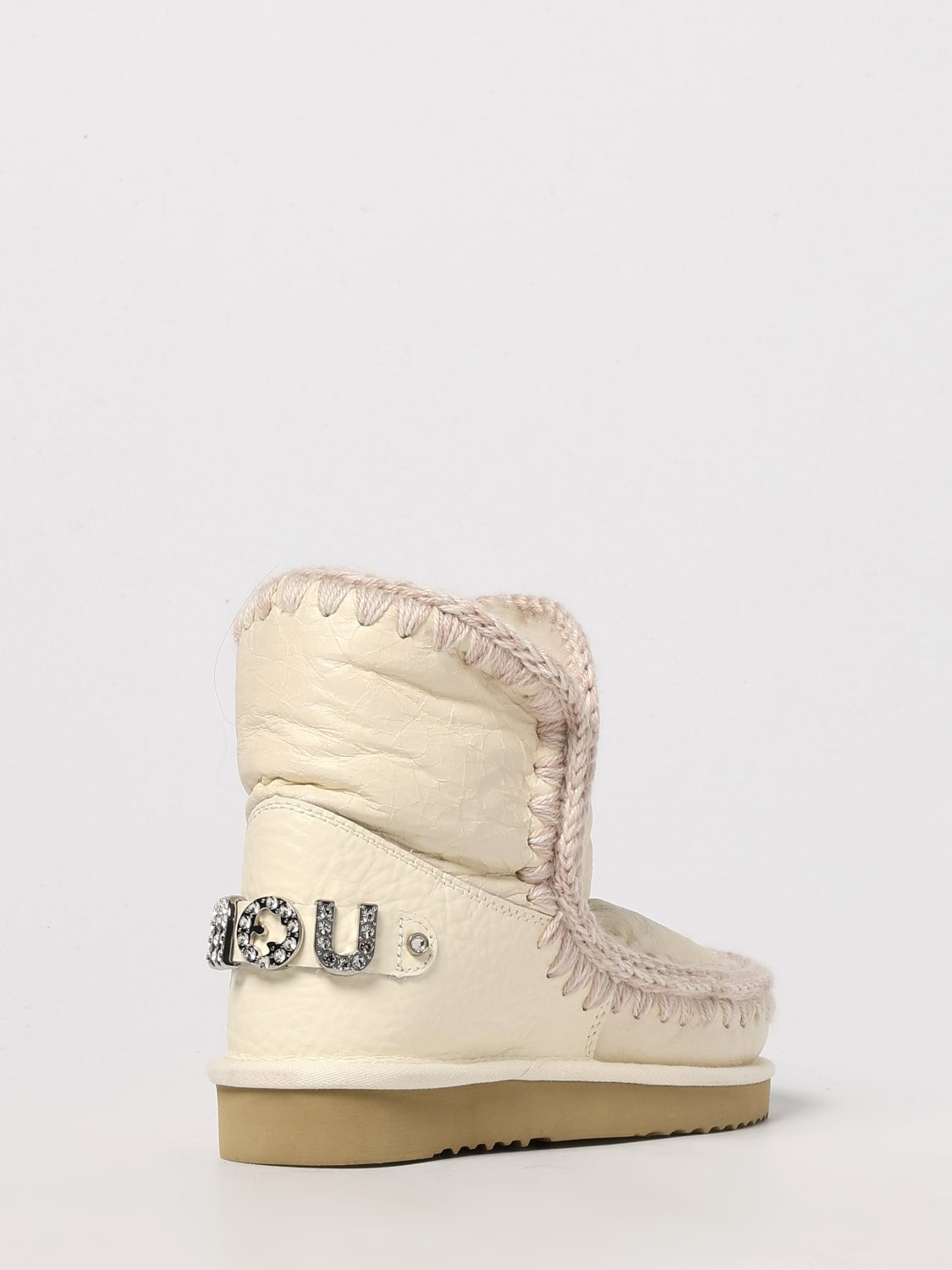 MOU BOOTS: Flat ankle boots woman Mou, White - Img 3