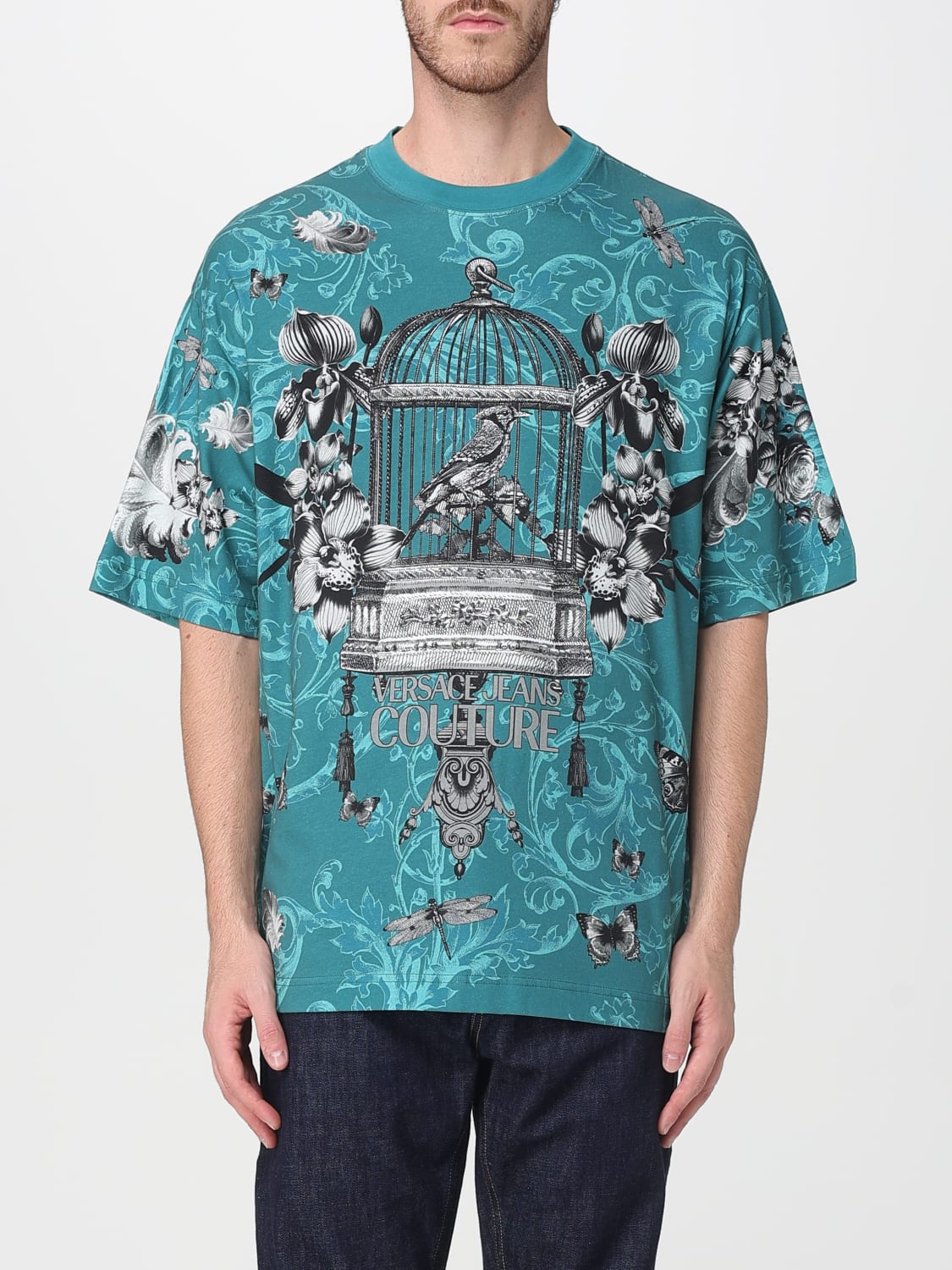 VERSACE JEANS COUTURE T-SHIRT: T-shirt men Versace Jeans Couture, Water - Img 1