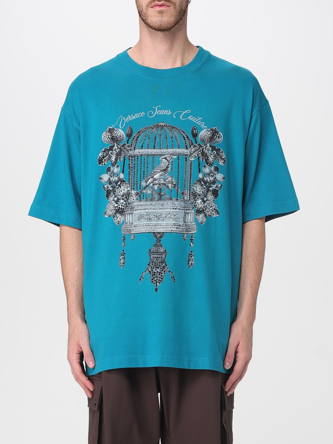 VERSACE JEANS COUTURE T-SHIRT: T-shirt men Versace Jeans Couture, Green - Img 1