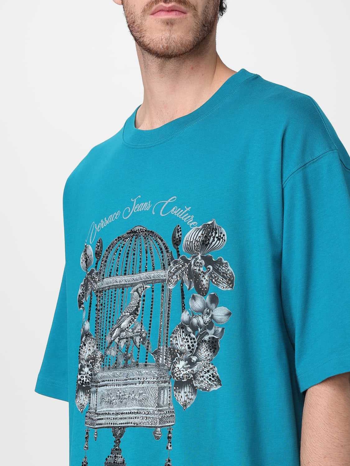 VERSACE JEANS COUTURE T-SHIRT: T-shirt men Versace Jeans Couture, Green - Img 3