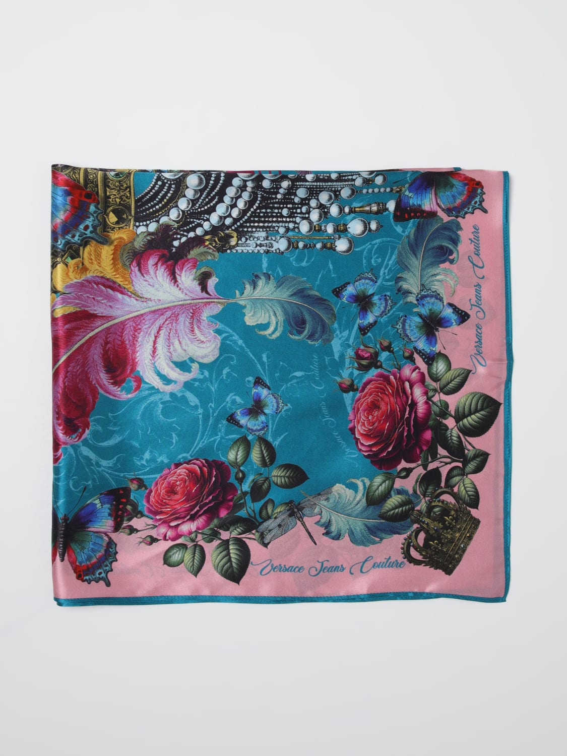 VERSACE JEANS COUTURE NECK SCARF: Neck scarf woman Versace Jeans Couture, Pink - Img 1