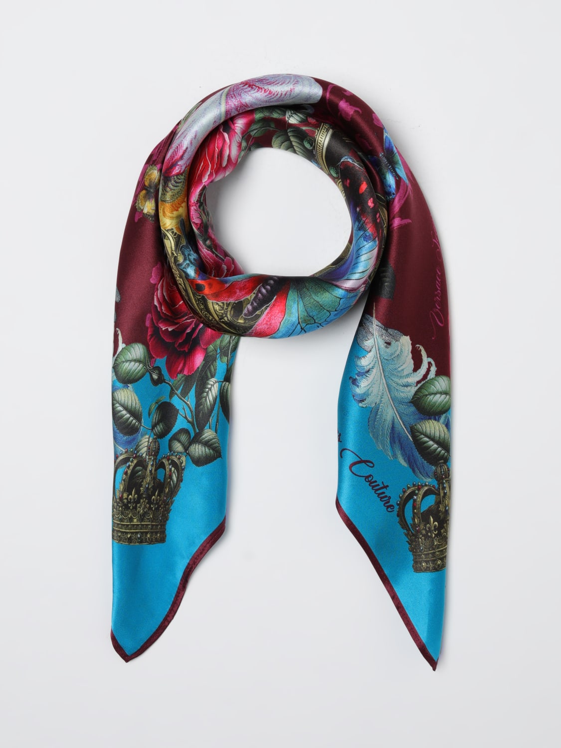 VERSACE JEANS COUTURE SEIDENTUCH: Seidentuch damen Versace Jeans Couture, Hellblau - Img 2