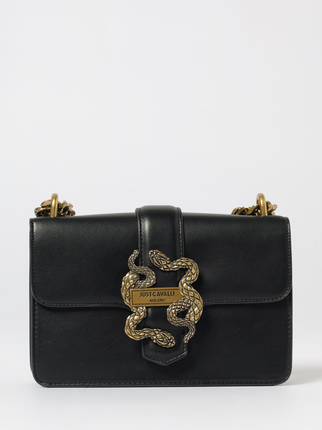 JUST CAVALLI BORSA MINI: Borsa Iconic Snake Just Cavalli in pelle sintetica , Nero - Img 1