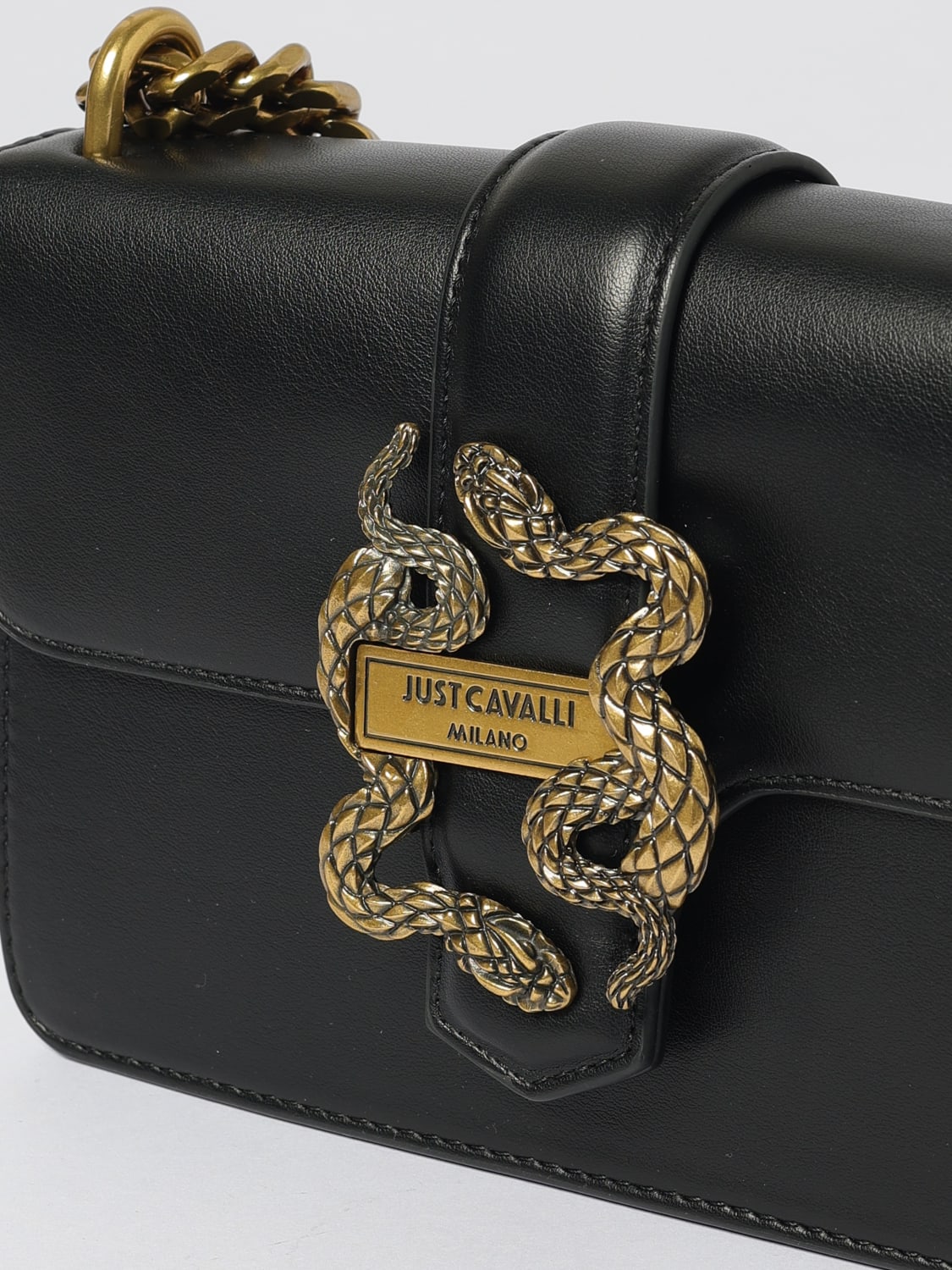 JUST CAVALLI BORSA MINI: Borsa Iconic Snake Just Cavalli in pelle sintetica , Nero - Img 3
