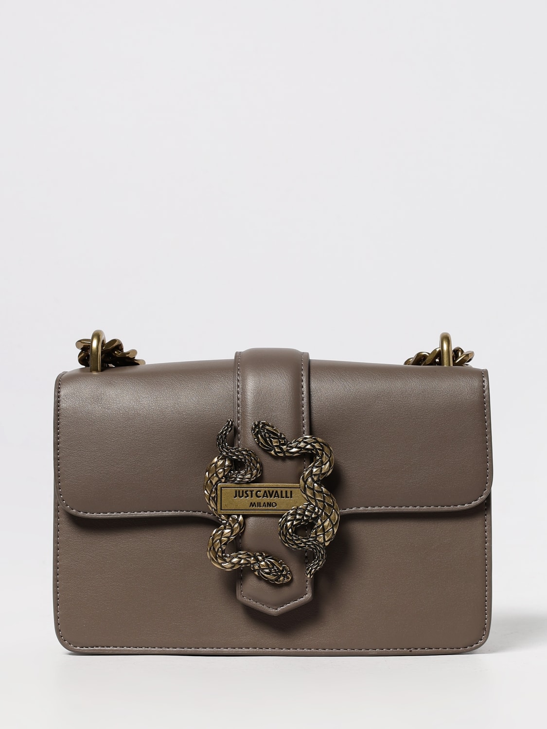 JUST CAVALLI BORSA MINI: Borsa Iconic Snake Just Cavalli in pelle sintetica , Grigio - Img 1