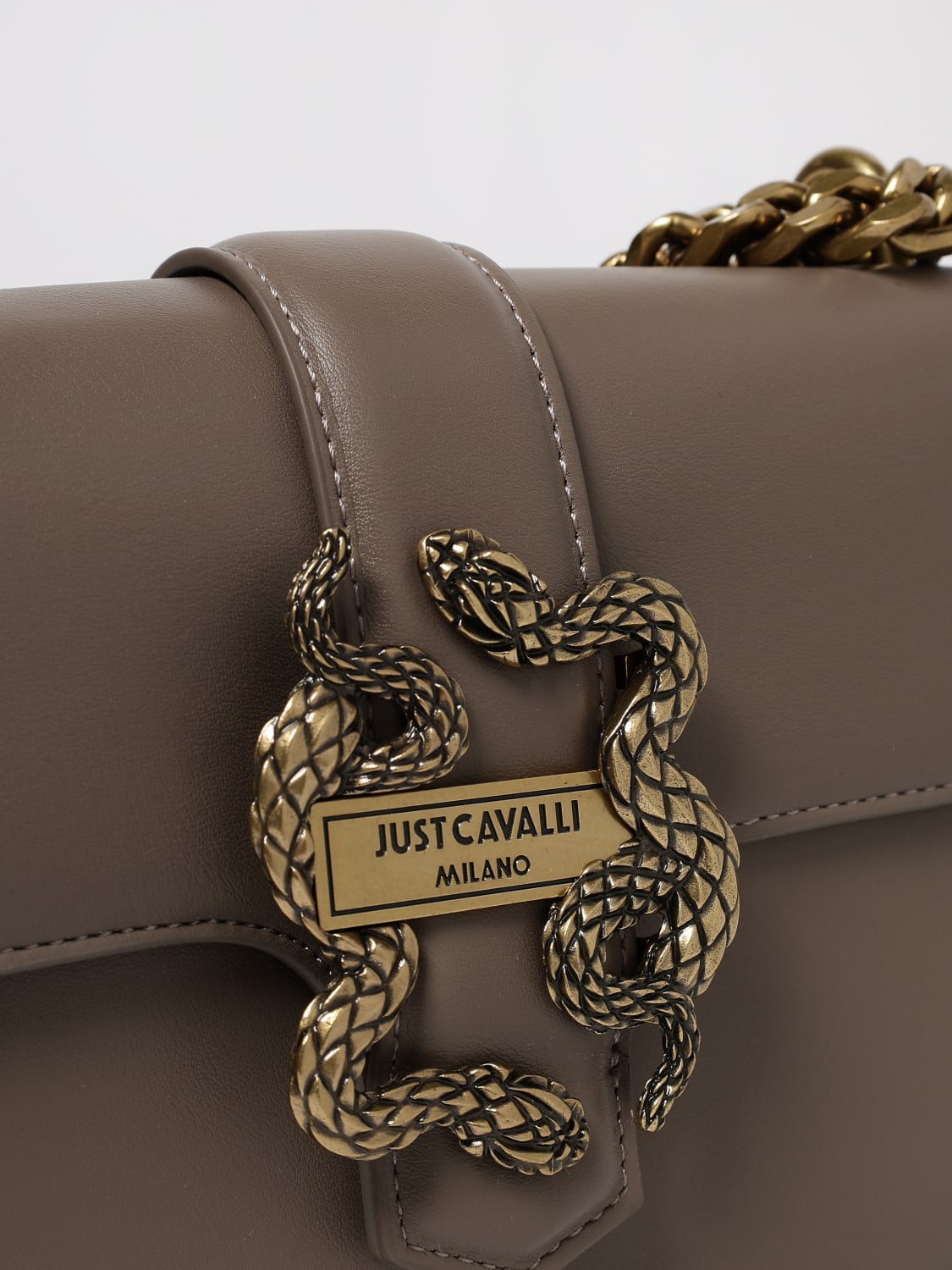 JUST CAVALLI BORSA MINI: Borsa Iconic Snake Just Cavalli in pelle sintetica , Grigio - Img 3