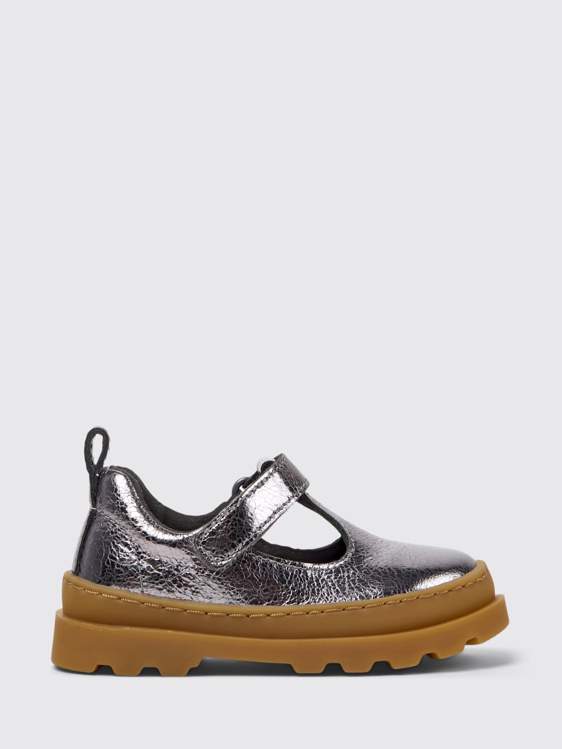 CAMPER SCARPE: Mary Jane Brutus Camper in pelle laminata , Grigio - Img 1