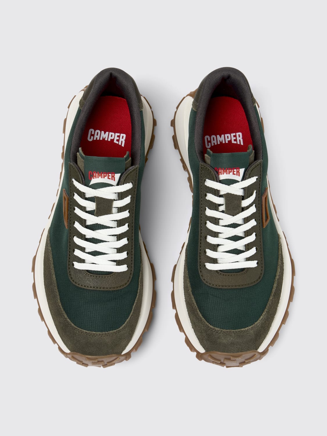 CAMPER SNEAKERS: Sneakers Drift Trail Camper in pelle e tessuto , Verde - Img 3