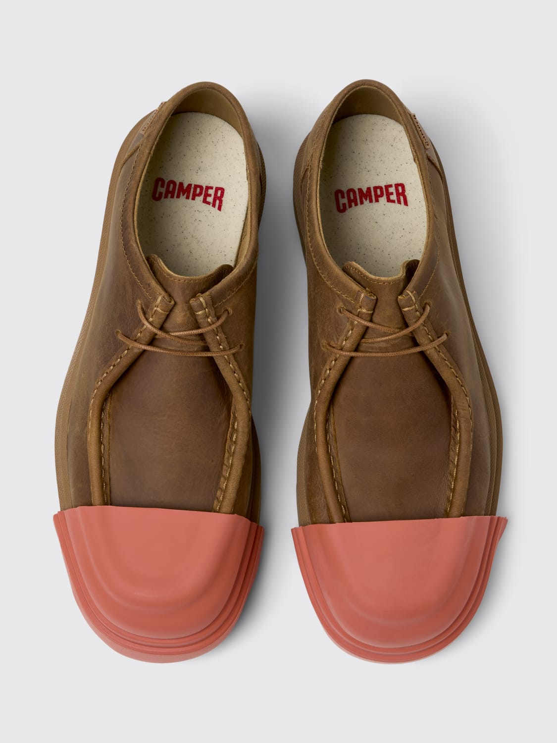 CAMPER SCARPE STRINGATE: Derby Junction Camper in pelle riciclata, Marrone - Img 4