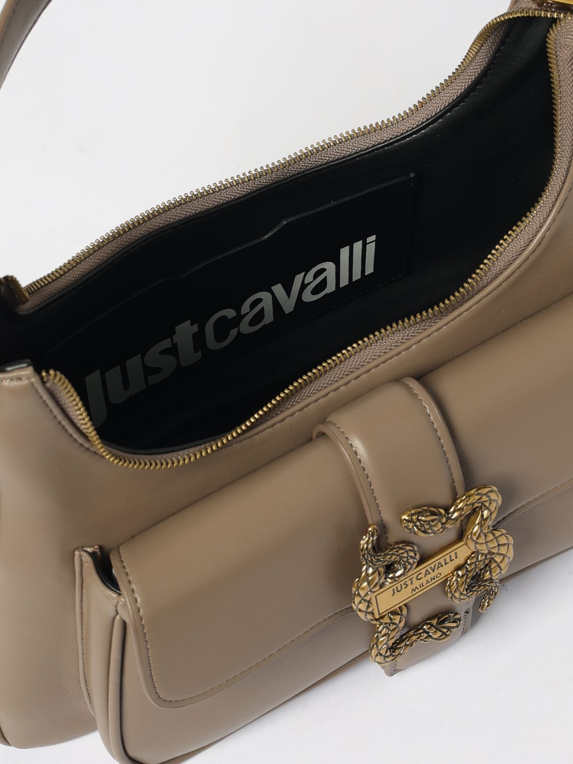 JUST CAVALLI BORSA A SPALLA: Borsa Iconic Snakes Just Cavalli in pelle sintetica , Grigio - Img 3