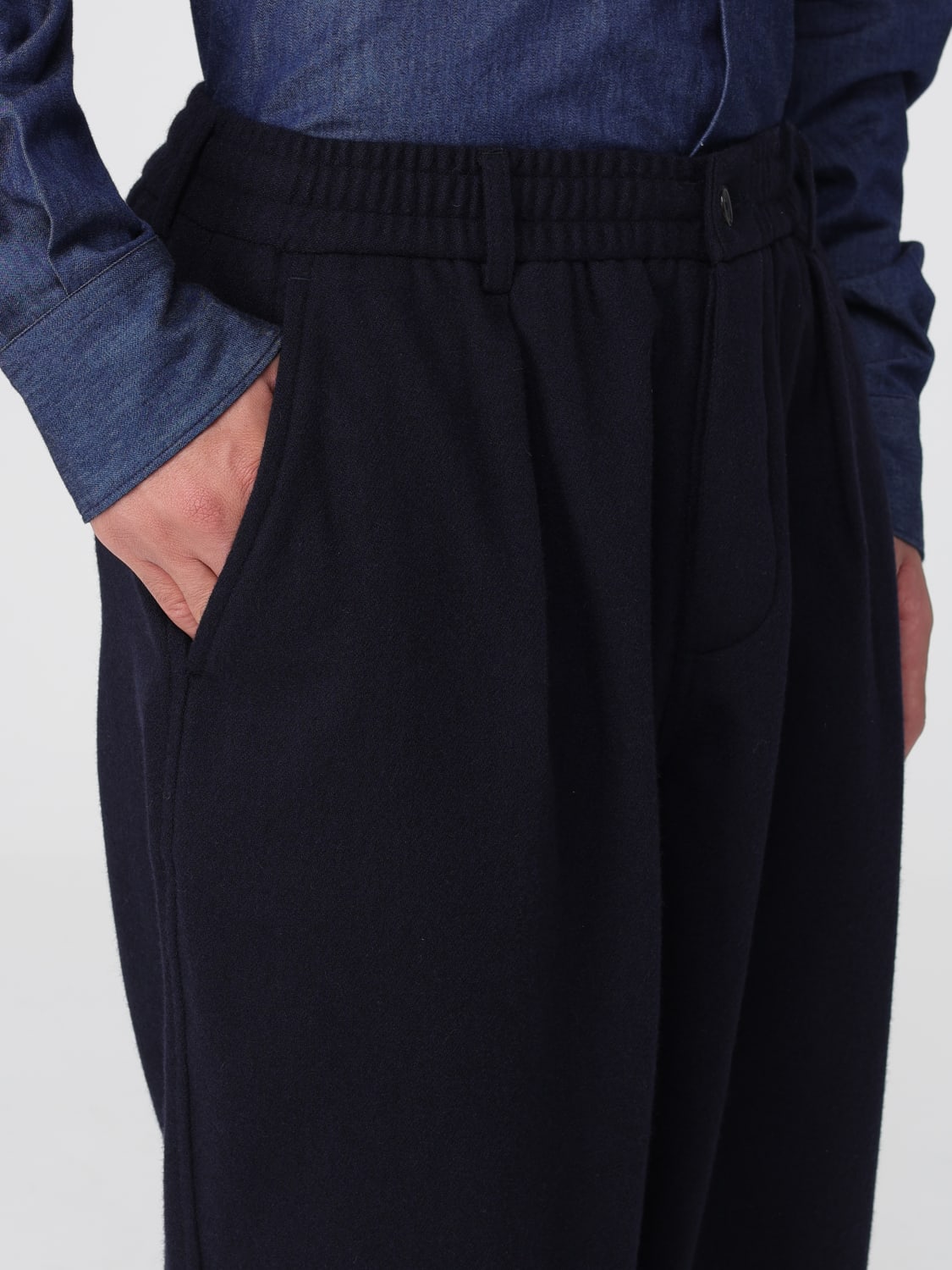 UNIVERSAL WORKS 裤子: 裤子 男士 Universal Works, 海军蓝 - Img 3