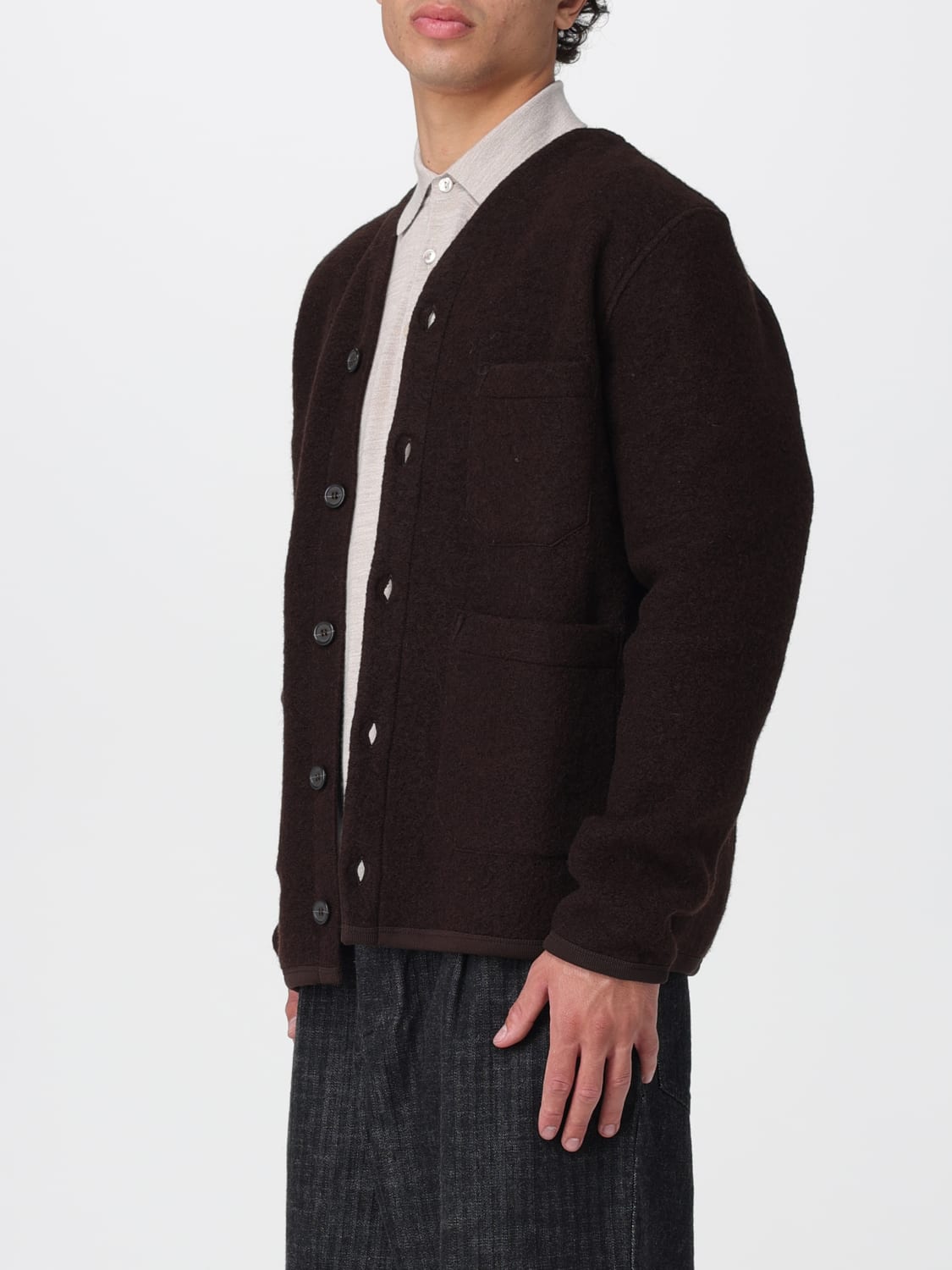 UNIVERSAL WORKS 毛衣: 毛衣 男士 Universal Works, 棕色 - Img 3