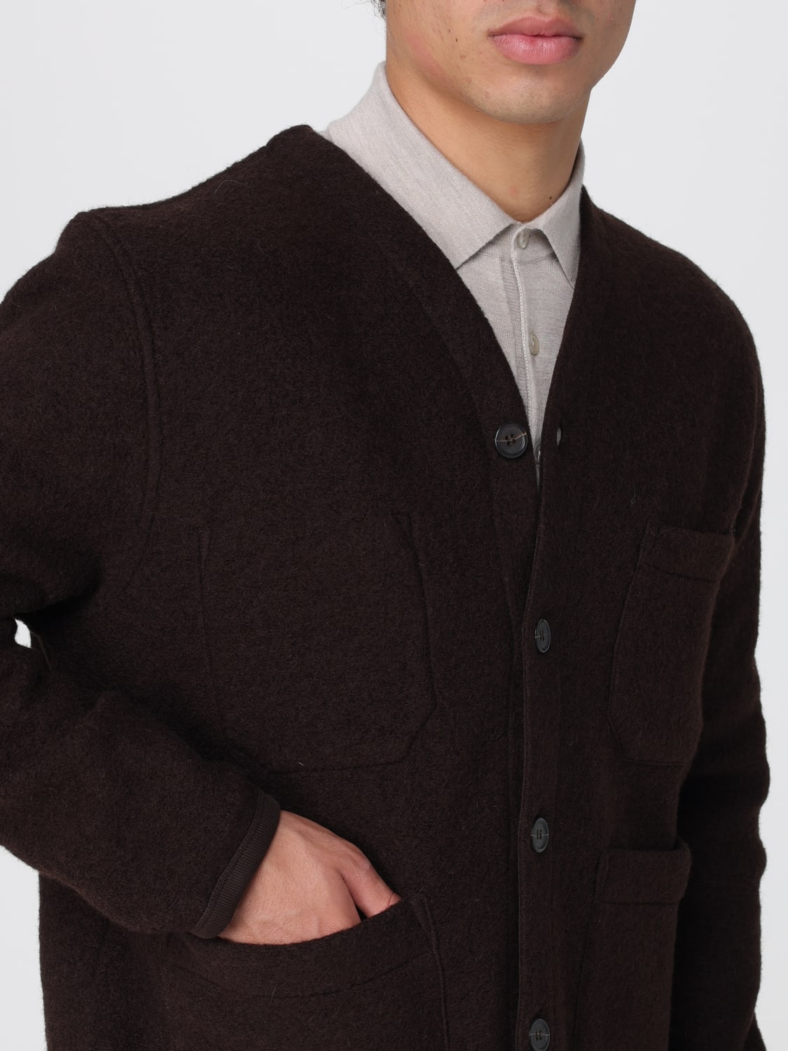 UNIVERSAL WORKS 毛衣: 毛衣 男士 Universal Works, 棕色 - Img 4