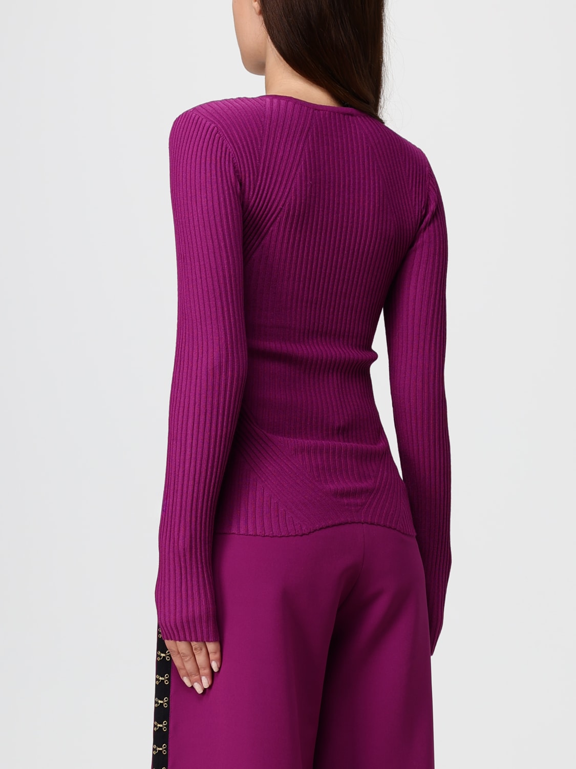 JUST CAVALLI TOP: Top in misto viscosa con anello Just Cavalli, Viola - Img 3