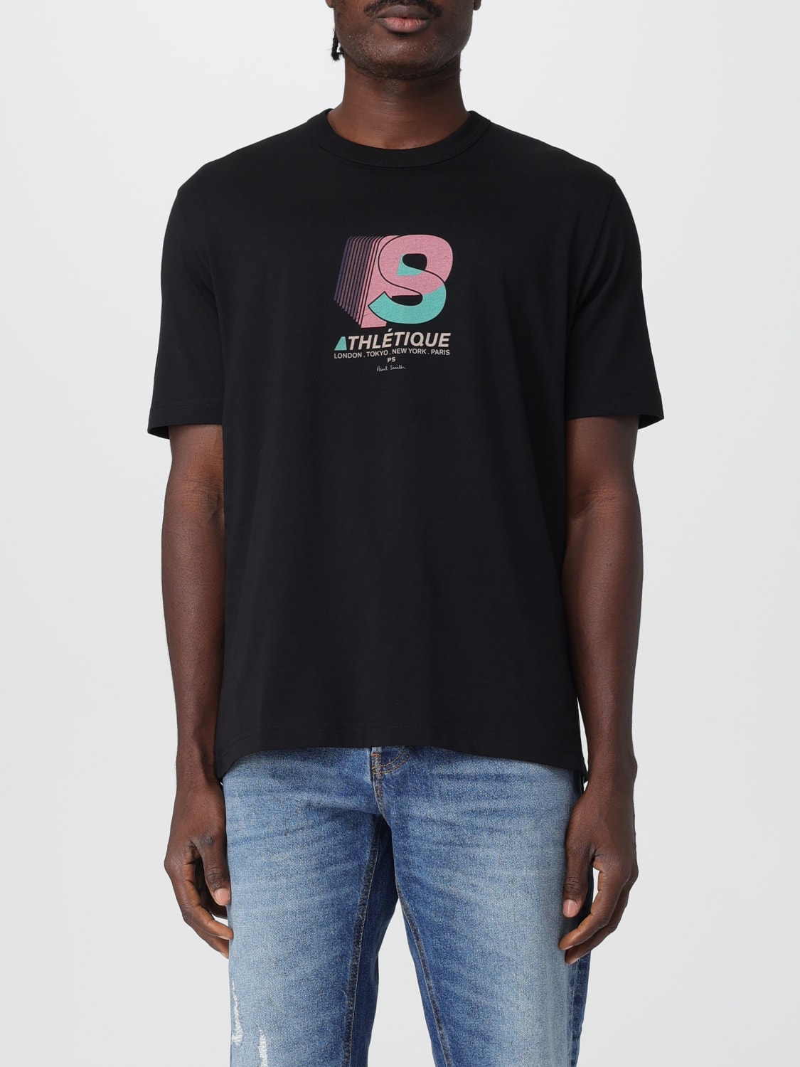 PS PAUL SMITH T-SHIRT: T-shirt in cotone organico con logo Ps Paul Smith, Nero - Img 1