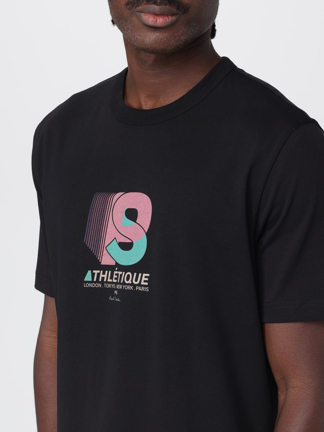 PS PAUL SMITH T-SHIRT: T-shirt in cotone organico con logo Ps Paul Smith, Nero - Img 3