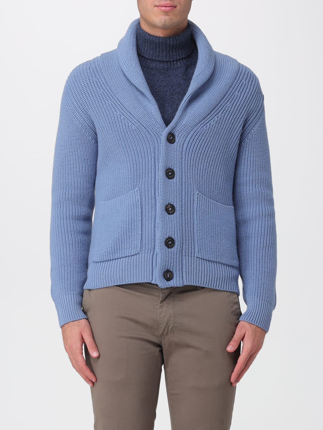 DRUMOHR SWEATER: Cardigan men Drumohr, Blue - Img 1