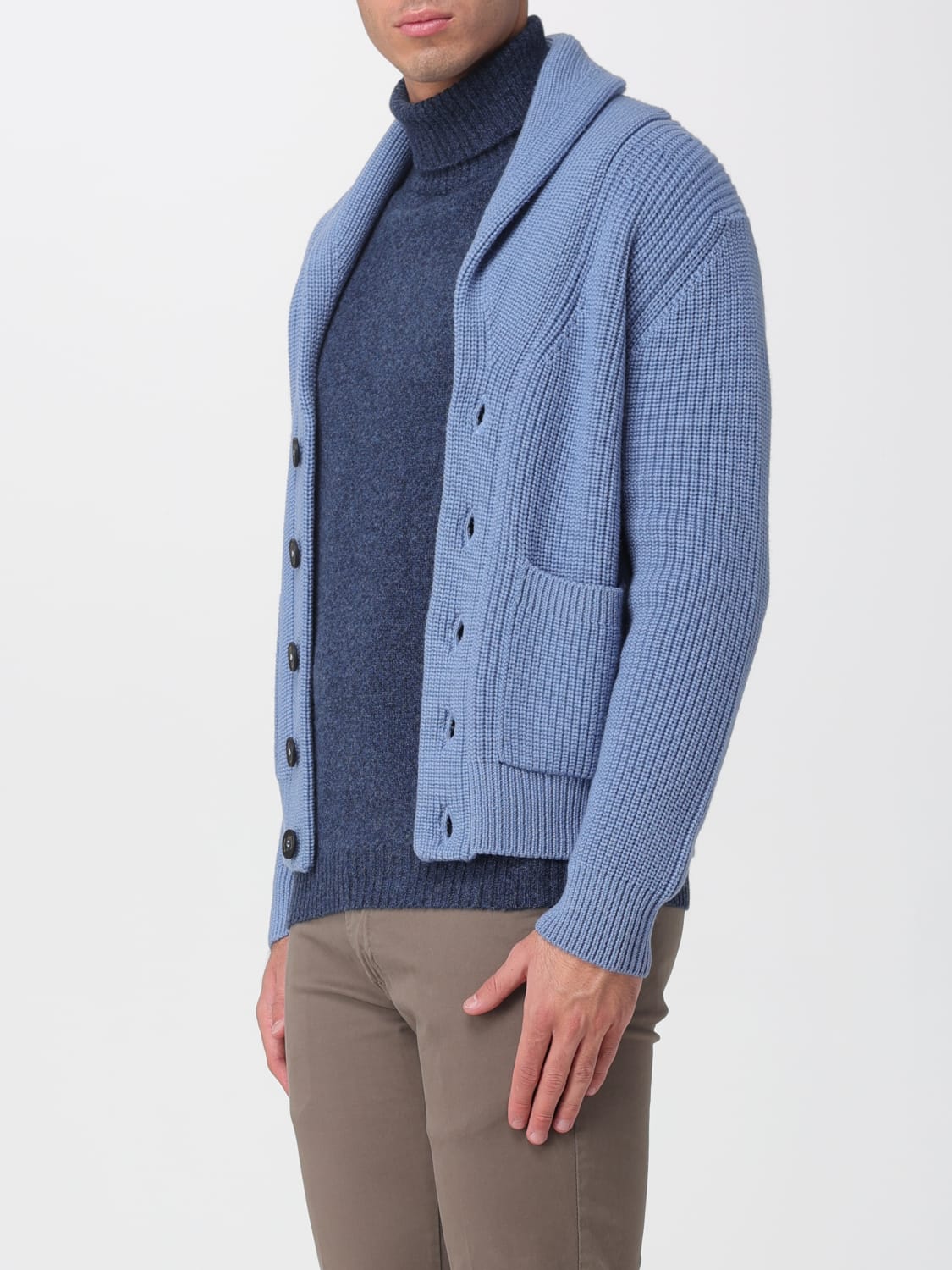 DRUMOHR SWEATER: Cardigan men Drumohr, Blue - Img 3