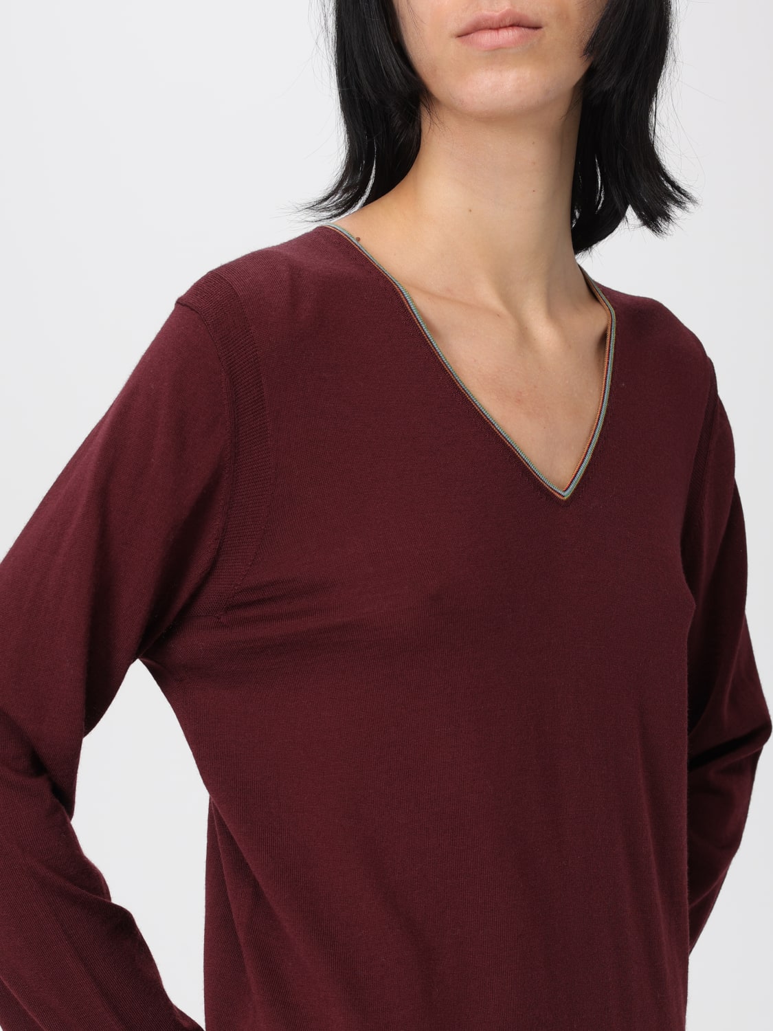 PAUL SMITH 毛衣: 毛衣 女士 Paul Smith, 酒红 - Img 4