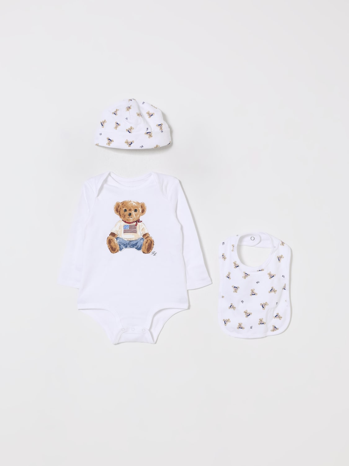 POLO RALPH LAUREN JUMPSUIT: Romper kids Polo Ralph Lauren, White - Img 1