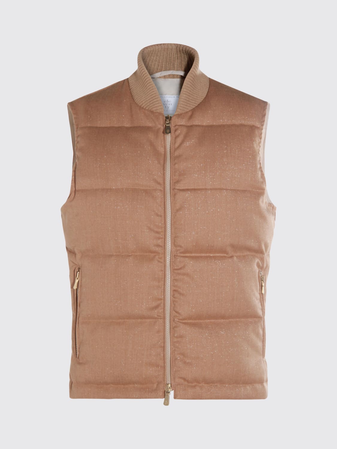 ELEVENTY GILET: Gilet trapuntato e imbottito Eleventy in lana vergine , Sabbia - Img 1