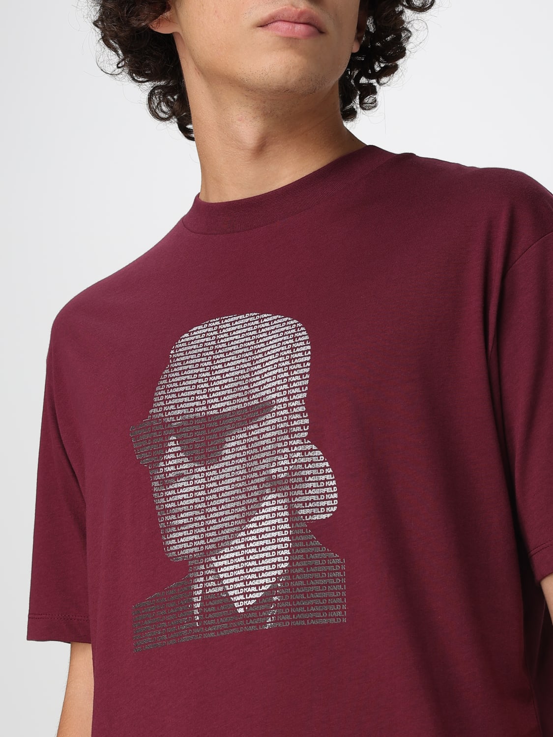 KARL LAGERFELD T-SHIRT: T-shirt men Karl Lagerfeld, Burgundy - Img 3