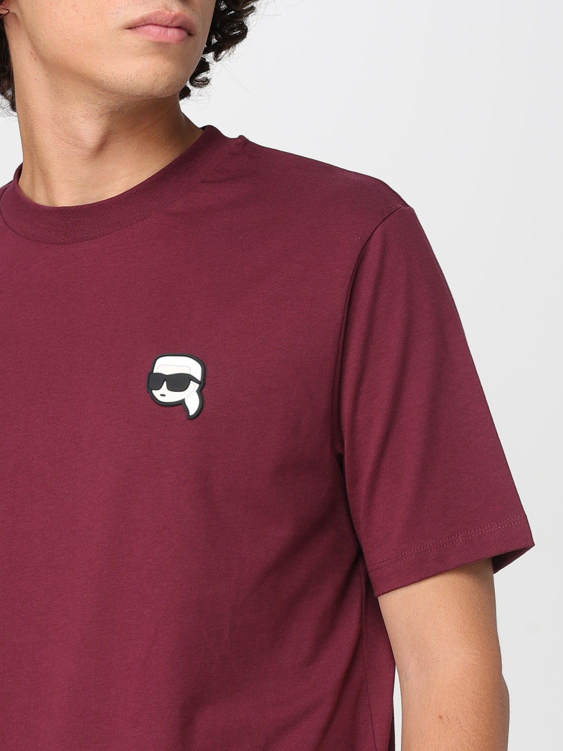 KARL LAGERFELD T-SHIRT: T-shirt Karl Lagerfeld in cotone con logo , Bordeaux - Img 3