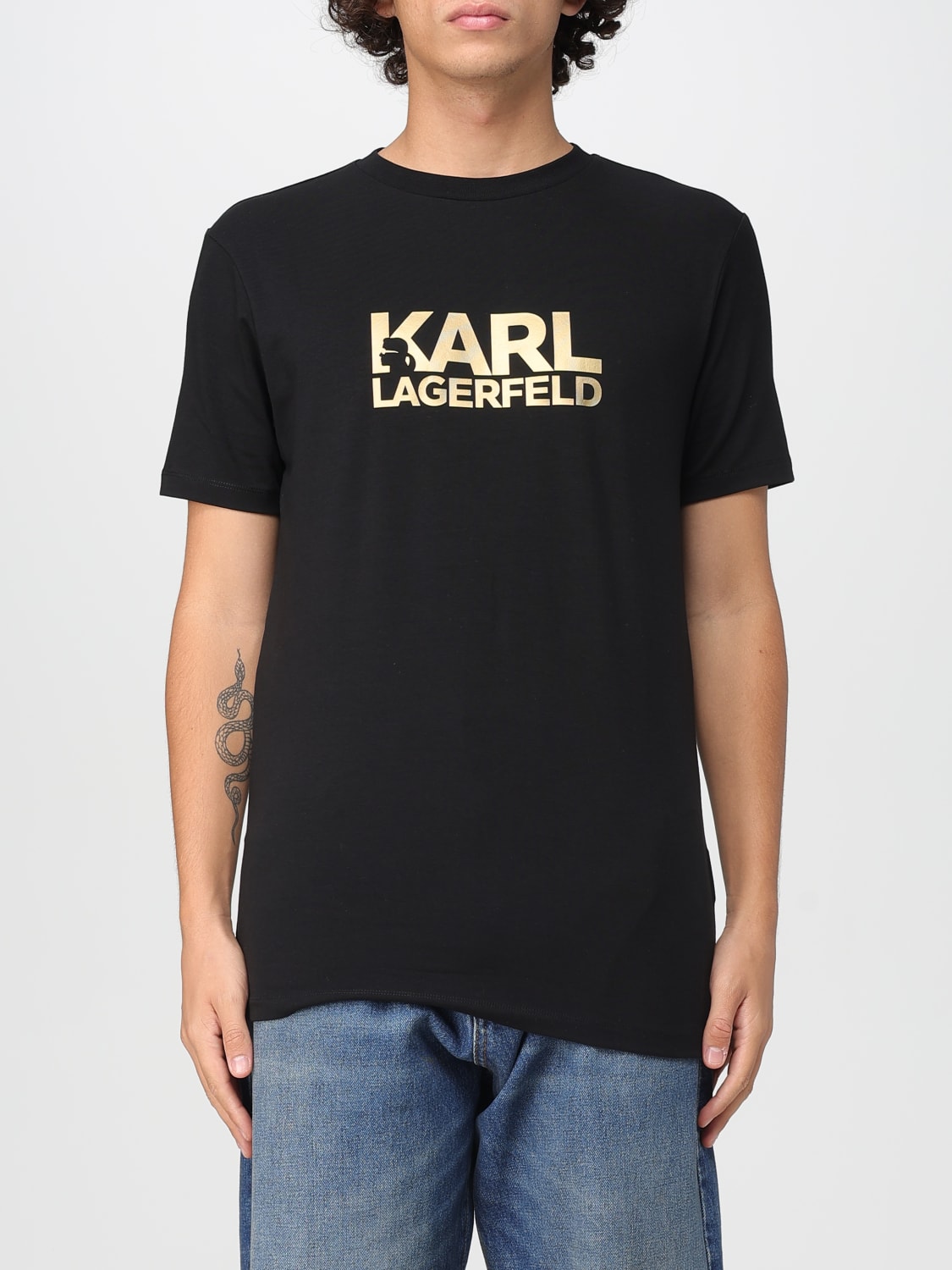 KARL LAGERFELD T-SHIRT: T-shirt men Karl Lagerfeld, Gold - Img 1