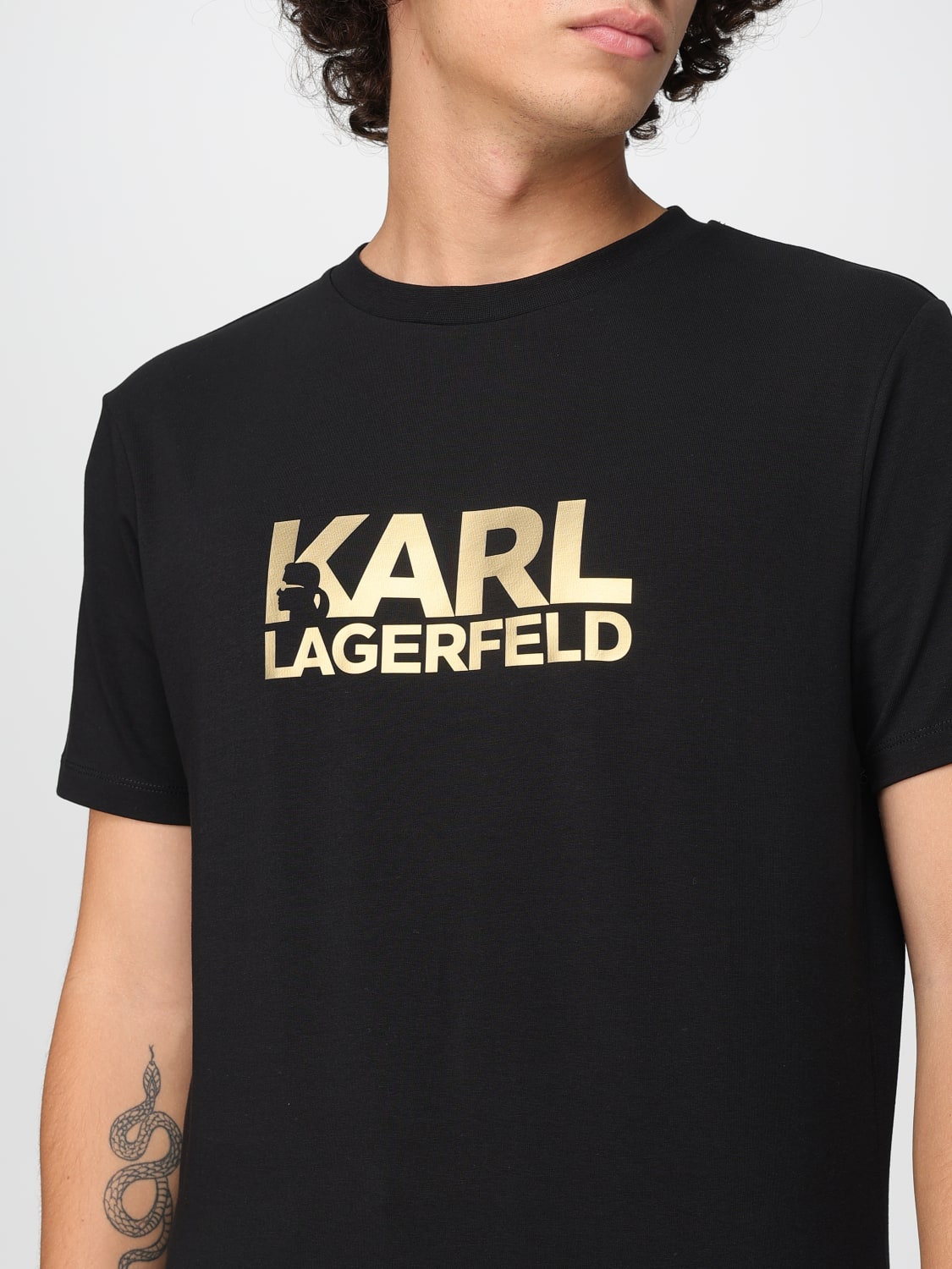 KARL LAGERFELD T-SHIRT: T-shirt men Karl Lagerfeld, Gold - Img 3