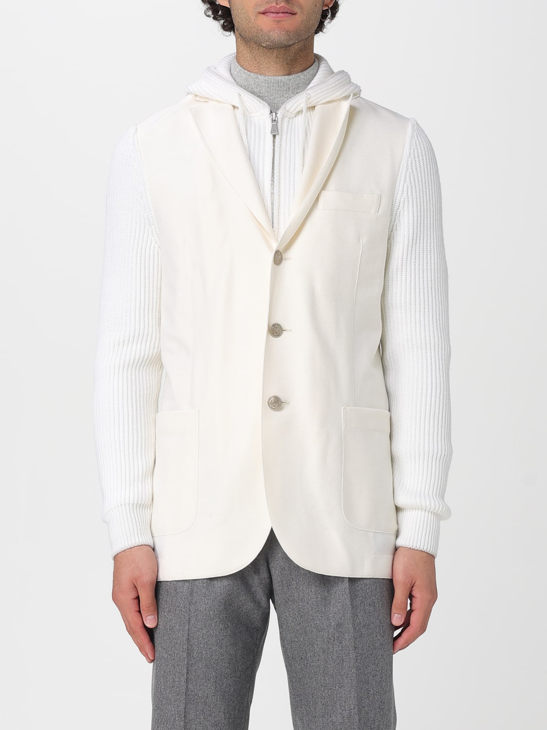 ELEVENTY JACKET: Blazer men Eleventy, Ivory - Img 1