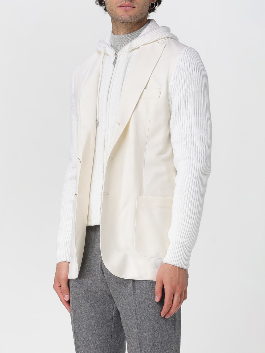 ELEVENTY JACKET: Blazer men Eleventy, Ivory - Img 3
