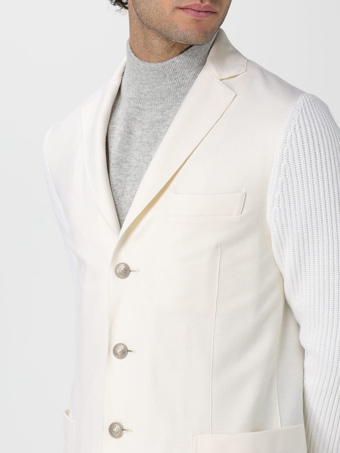 ELEVENTY JACKET: Blazer men Eleventy, Ivory - Img 4