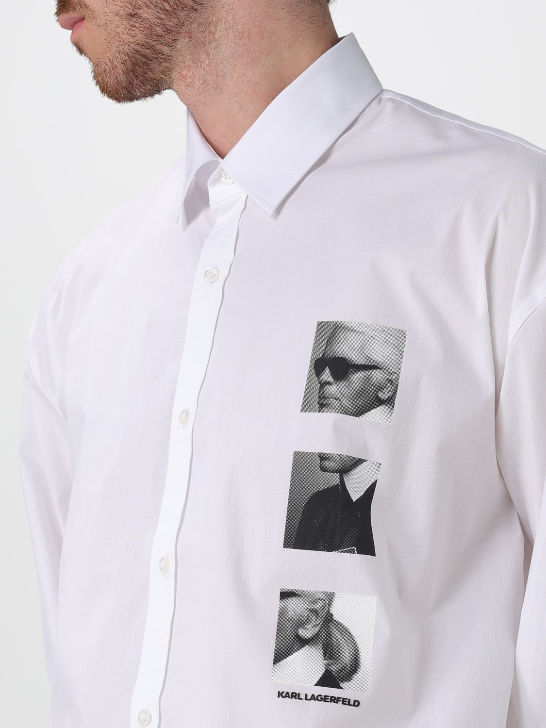 KARL LAGERFELD SHIRT: Shirt men Karl Lagerfeld, White - Img 3