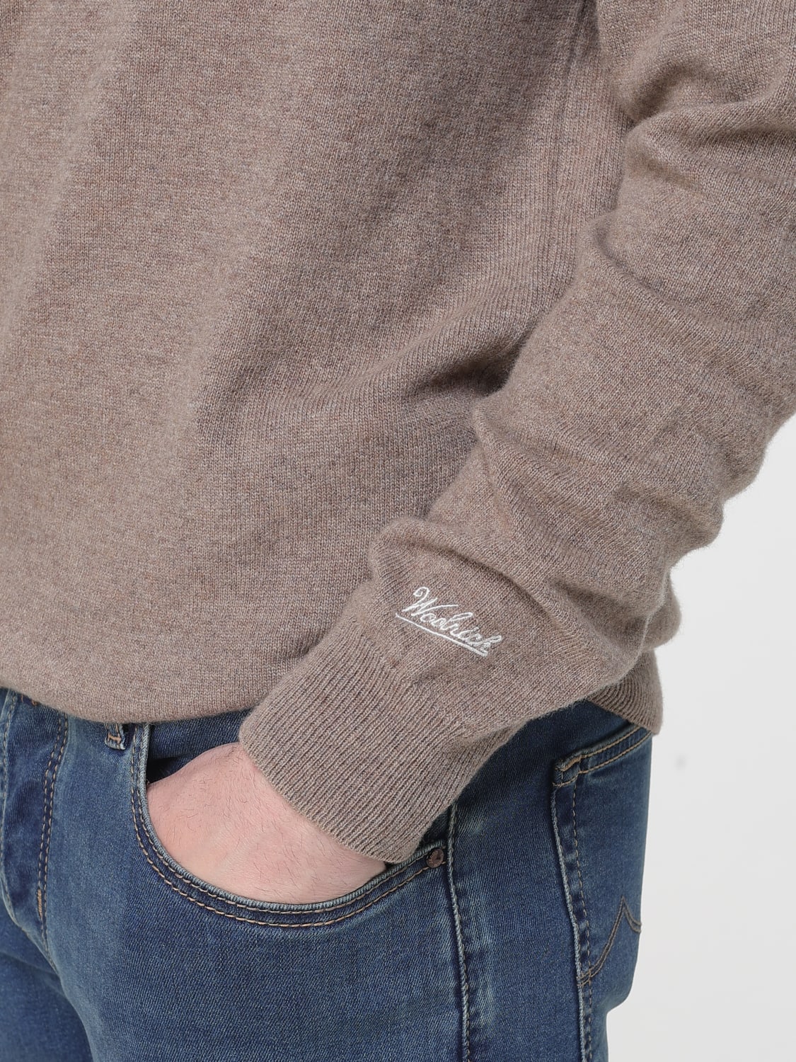 WOOLRICH MAGLIA: Pullover dolcevita Woolrich in lana , Terra - Img 3