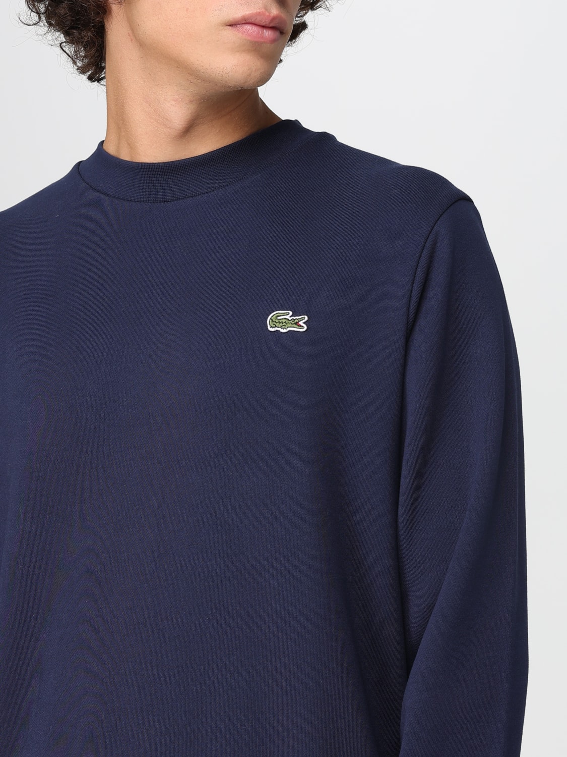 LACOSTE FELPA: Felpa basic Lacoste in cotone con logo , Blue - Img 3