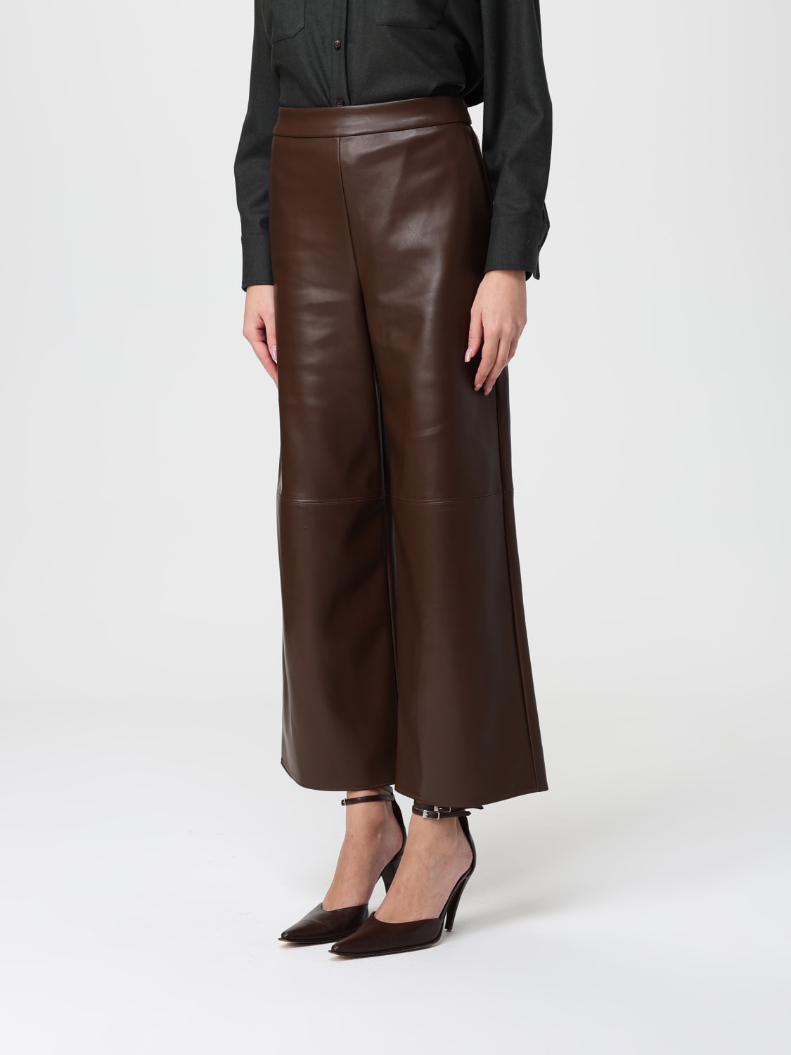 【美品】S MAX MARA ストレートパンツ ブラウン S MAX MARA：パンツ レディース - ブラウン | GIGLIO.COMオンラインの