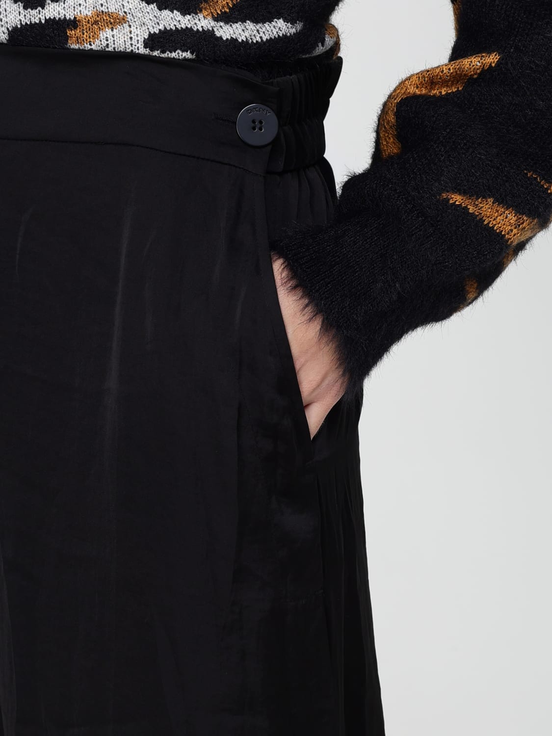 DKNY PANTALONI: Pantalone classico Dkny in crêpe, Nero - Img 3