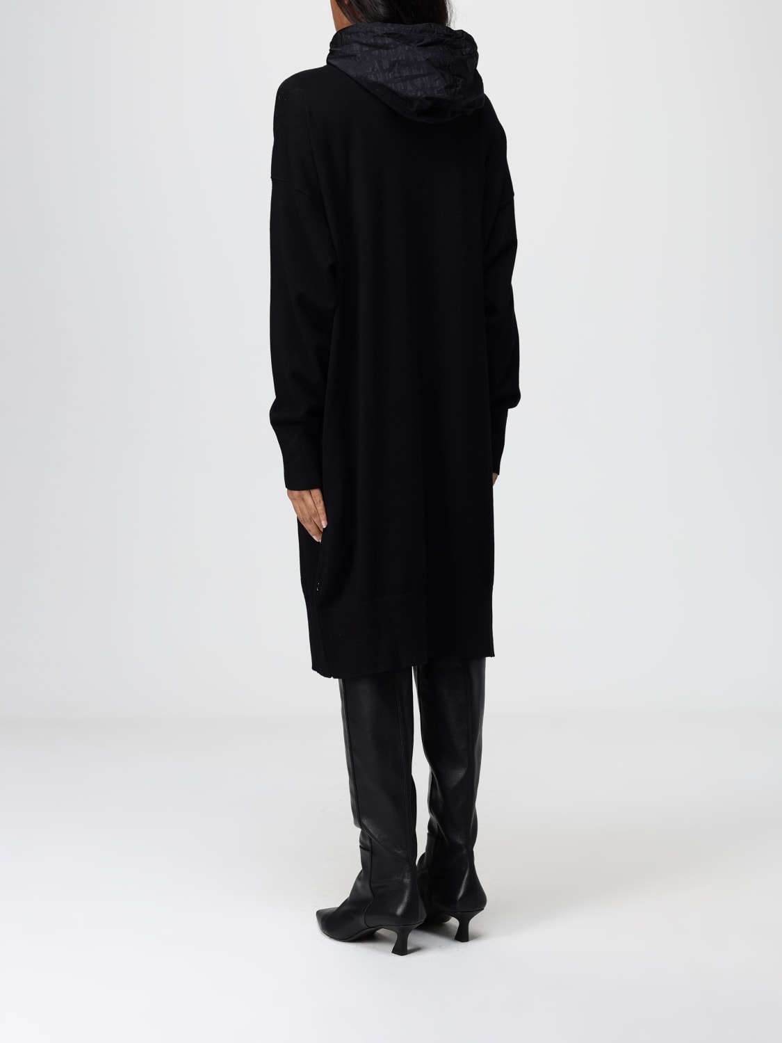 DKNY ABITO: Abito in misto nylon con cappuccio Dkny, Nero - Img 2