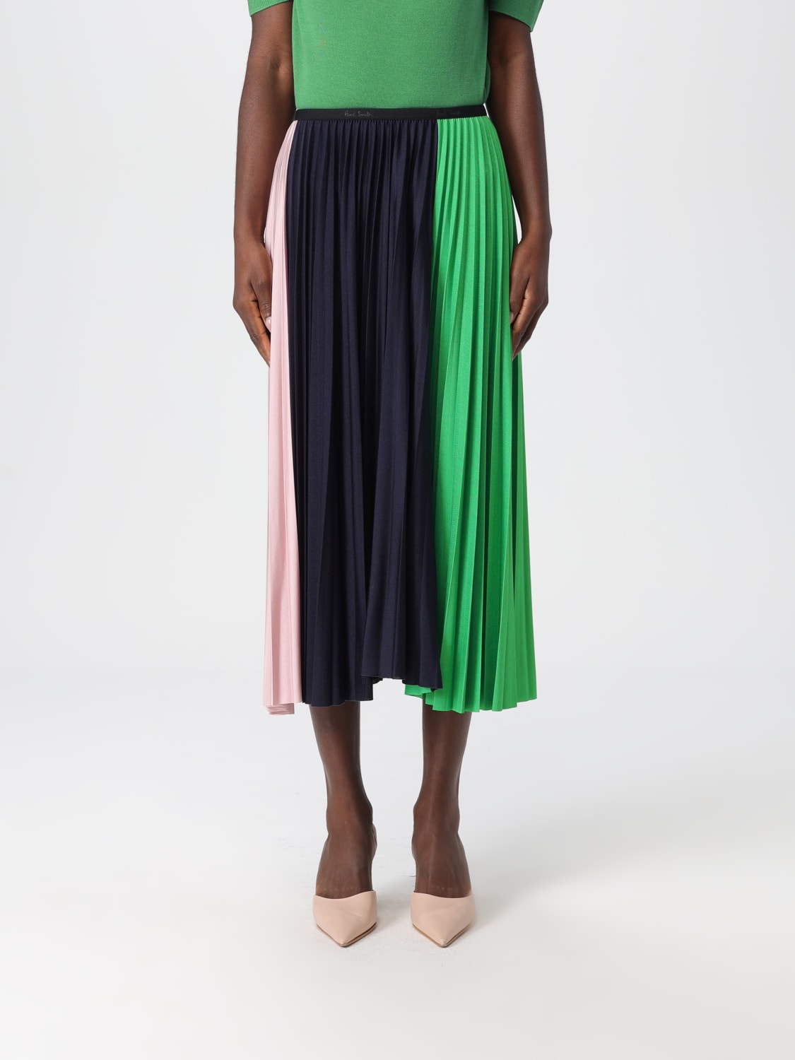 PAUL SMITH GONNA: Gonna midi Paul Smith in crêpe plissettato , Fantasia - Img 1