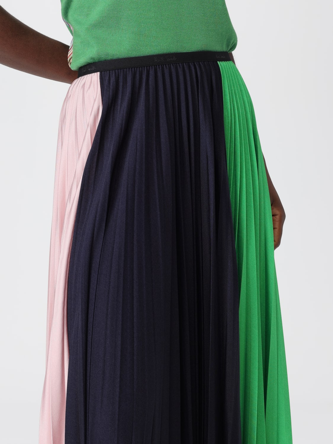 PAUL SMITH GONNA: Gonna midi Paul Smith in crêpe plissettato , Fantasia - Img 4